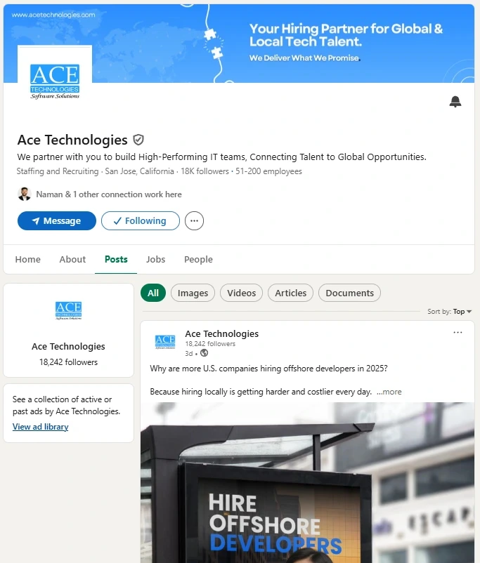 Social Media Management for Ace Technologies
